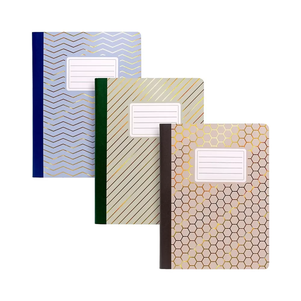 Pukka Pad Composition Notebooks<Haze Composition Notebooks, 7.5" x 8.75", College-Ruled, 70 Sheets, Assorted Colors, 3/Pack (9976(AST)-HZE)