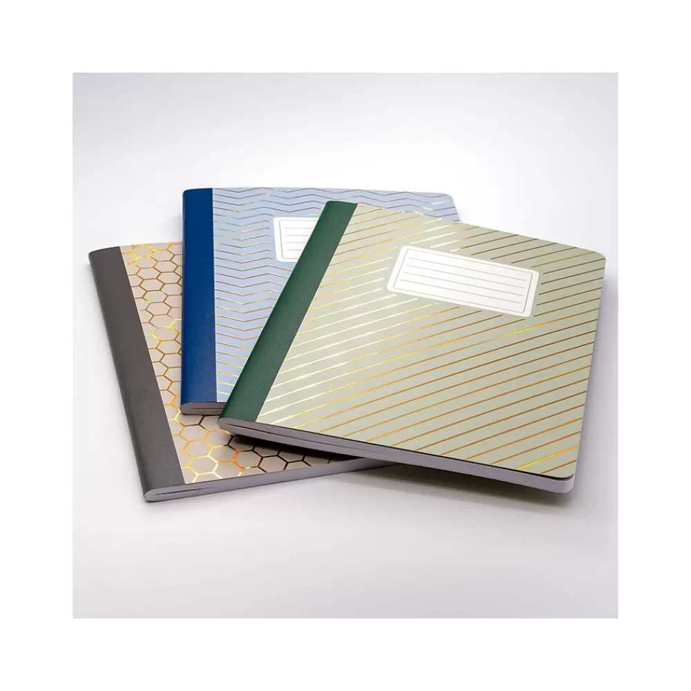 Pukka Pad Composition Notebooks<Haze Composition Notebooks, 7.5" x 8.75", College-Ruled, 70 Sheets, Assorted Colors, 3/Pack (9976(AST)-HZE)
