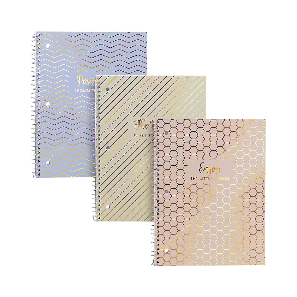 Pukka Pad Subject Notebooks<Haze 1-Subject Notebooks, 8" x 10.3", College-Ruled, 50 Sheets, Assorted Colors, 3/Pack (9978(AST)-HZE)