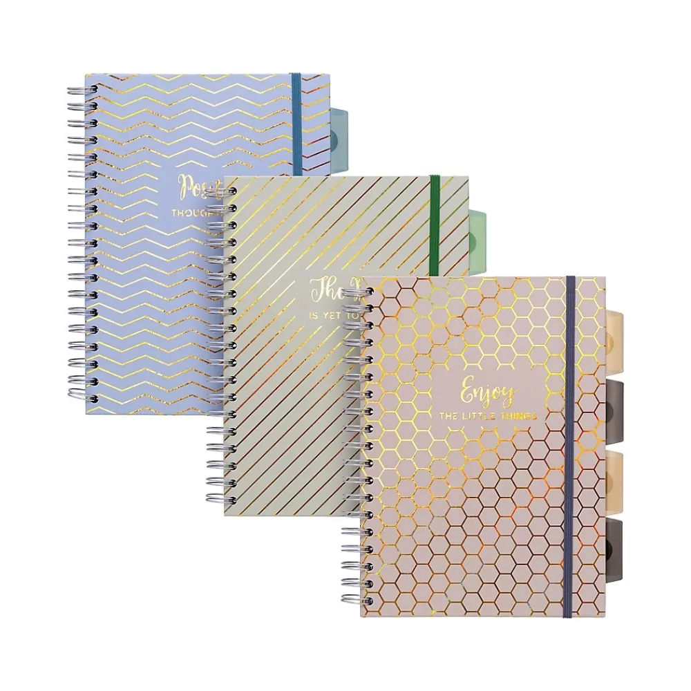 Pukka Pad Subject Notebooks<Haze 5-Subject Notebooks, 7.4" x 9.84", Ruled, 100 Sheets, Assorted Colors, 3/Pack (9975(AST)-HZE)