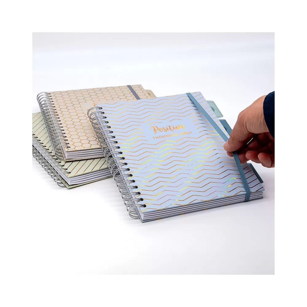 Pukka Pad Subject Notebooks<Haze 5-Subject Notebooks, 7.4" x 9.84", Ruled, 100 Sheets, Assorted Colors, 3/Pack (9975(AST)-HZE)