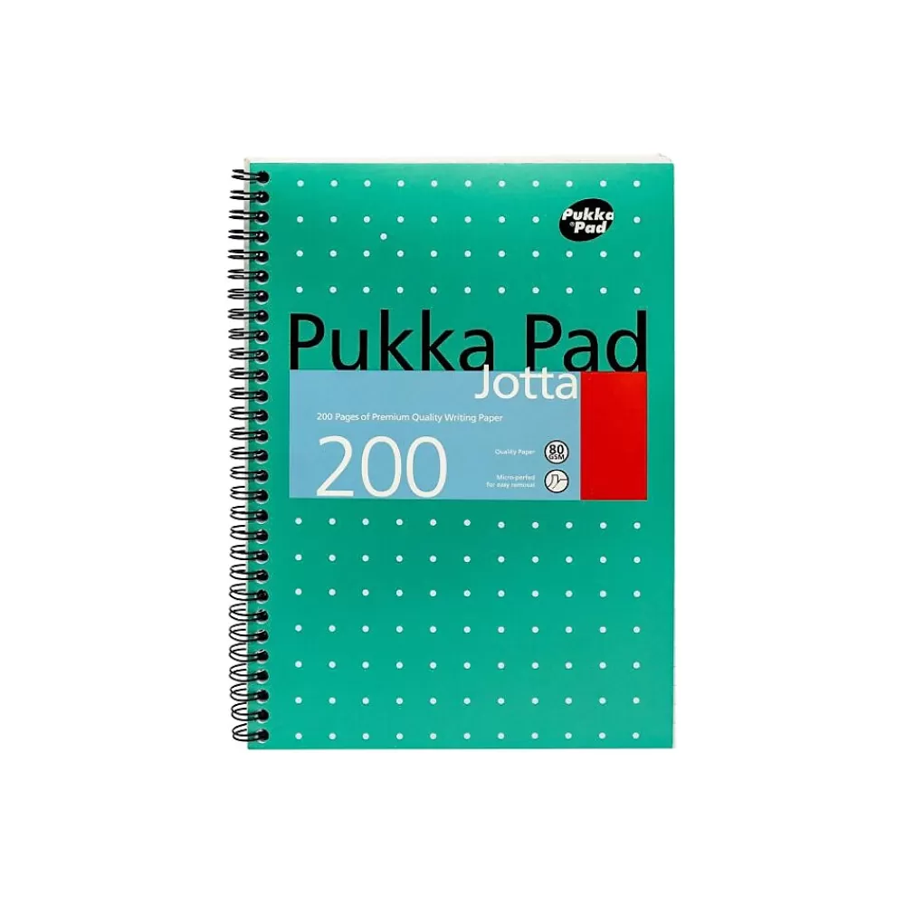 Pukka Pad Notebooks<Metallic Jotta Professional Notebooks, 6.9" x 9.8", College Ruled, 100 Sheets, Green, 3/Pack (8520-MET)