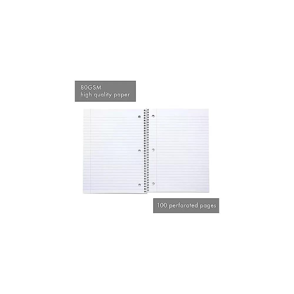 Pukka Pad Subject Notebooks<Metallic 1-Subject Notebooks, 8" x 10.5", College Ruled, 100 Sheets, Green, 3/Pack (8795-MET)