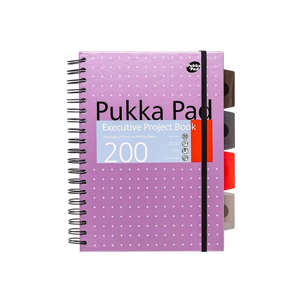 Pukka Pad Subject Notebooks<Metallic 5-Subject Subject Notebooks, 6.9" x 9.8", College Ruled, 100 Sheets, Assorted Colors, 3/Pack (9589-MET)