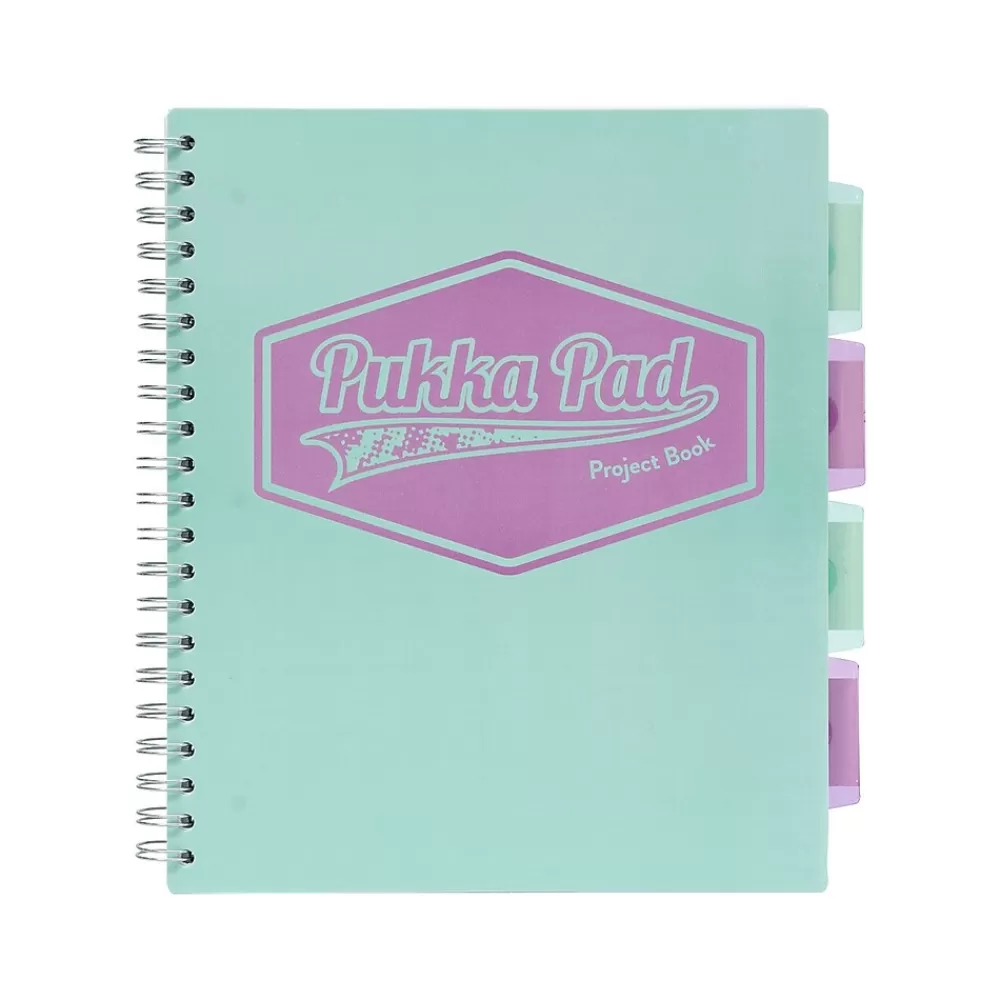 Pukka Pad Subject Notebooks<Pastels 5-Subject Notebooks, 8.5" x 11", Ruled, 100 Sheets, Assorted Colors, 3/Pack (8867-PST)