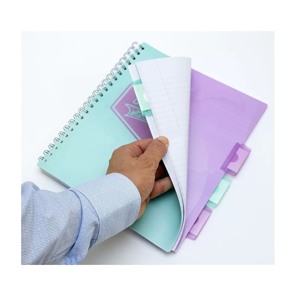 Pukka Pad Subject Notebooks<Pastels 5-Subject Notebooks, 8.5" x 11", Ruled, 100 Sheets, Assorted Colors, 3/Pack (8867-PST)