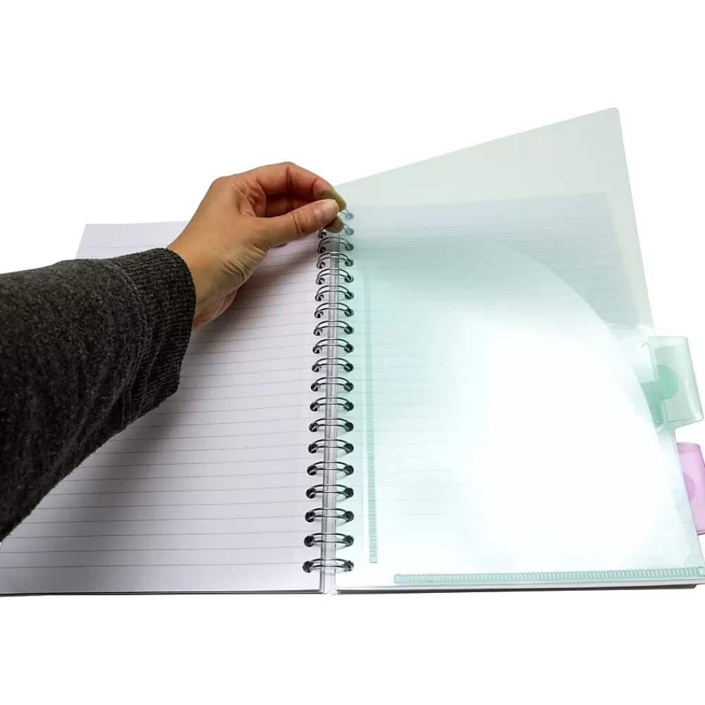 Pukka Pad Subject Notebooks<Pastels 5-Subject Notebooks, 7" x 10", Ruled, 100 Sheets, Assorted Colors, 3/Pack (3032-PST)