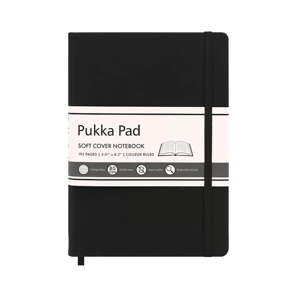 Pukka Pad Notebooks<Professional Notebook, 5.11" x 8.2", College-Ruled, 96 Sheets, Black, 3/Pack (9940-SIG(3))