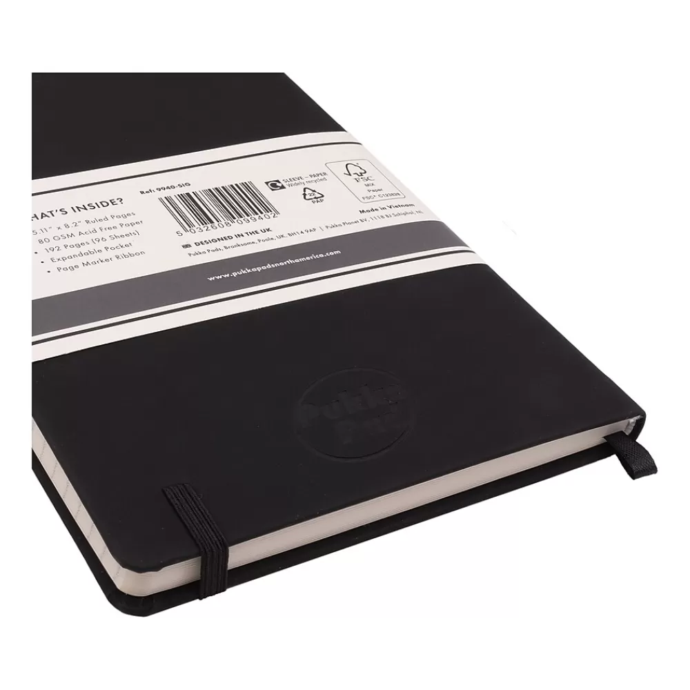 Pukka Pad Notebooks<Professional Notebook, 5.11" x 8.2", College-Ruled, 96 Sheets, Black, 3/Pack (9940-SIG(3))