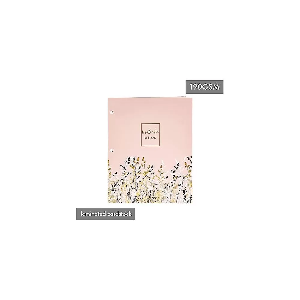Pukka Pad Pocket Folders<Rochelle & Jess 3-Hole Punched 2-Pocket Portfolio Folders, Assorted Colors, 6/Pack (9108-ROC)
