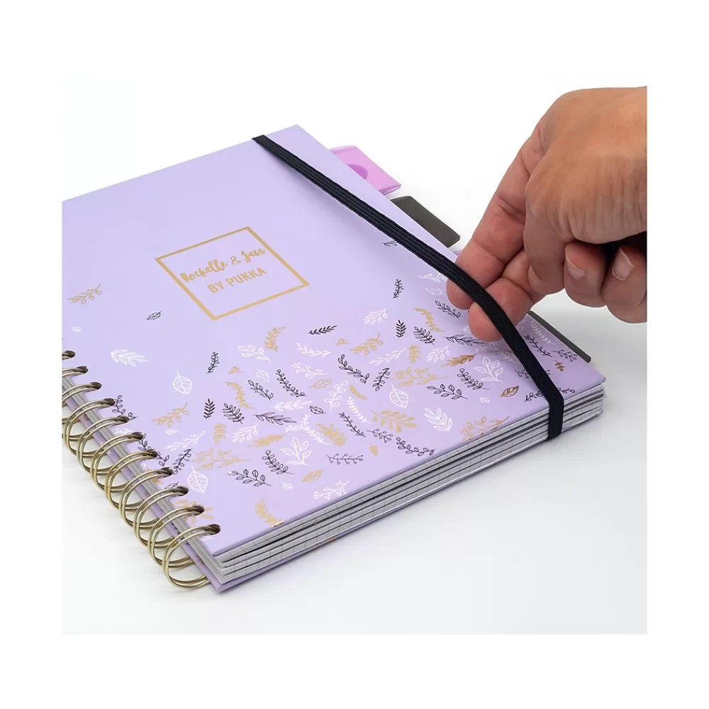 Pukka Pad Subject Notebooks<Rochelle & Jess 5-Subject Notebook, 7.5" x 10", Graph-Ruled, 100 Sheets, Lilac, 3/Pack (9917-ROC)