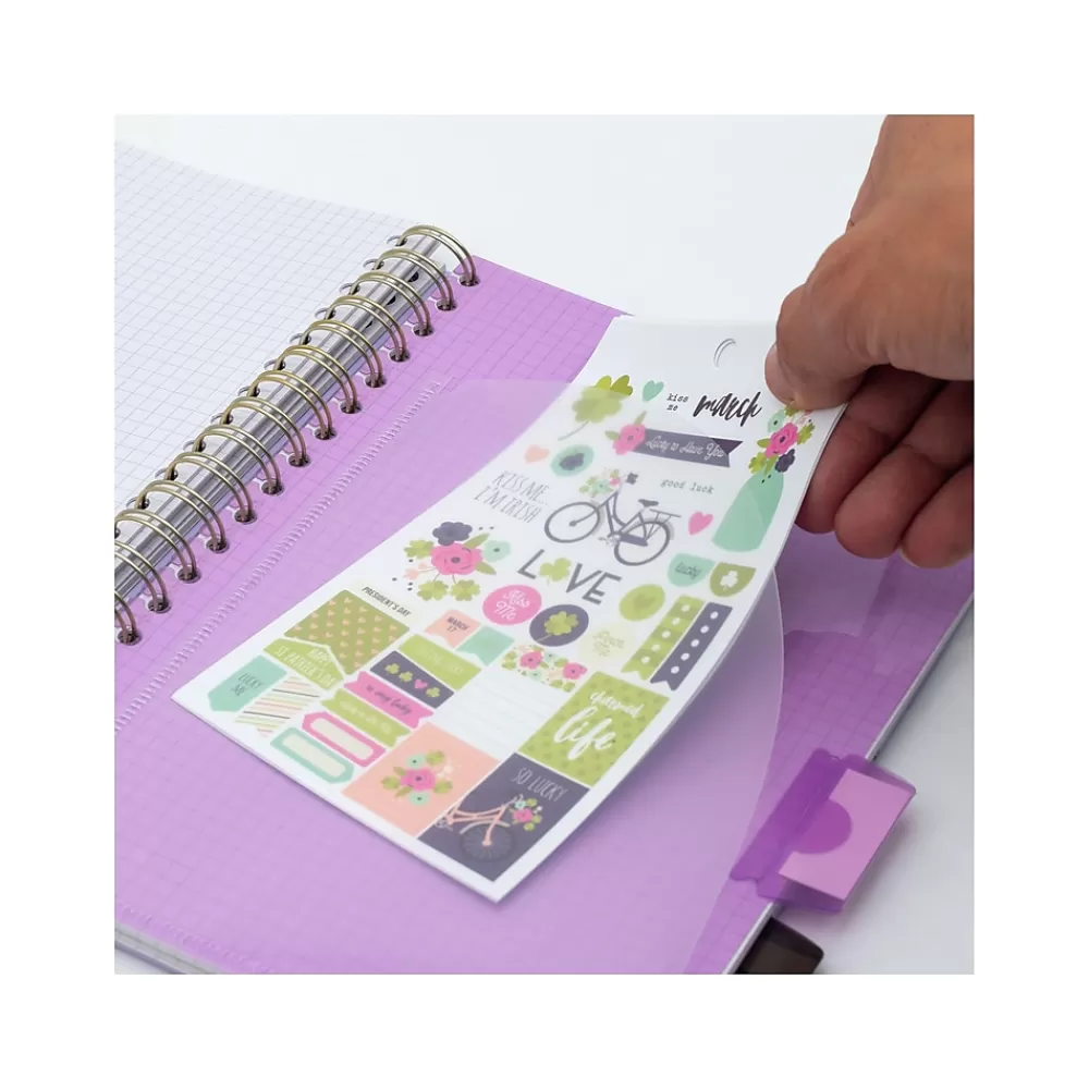 Pukka Pad Subject Notebooks<Rochelle & Jess 5-Subject Notebook, 7.5" x 10", Graph-Ruled, 100 Sheets, Lilac, 3/Pack (9917-ROC)