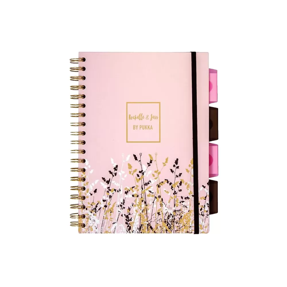 Pukka Pad Subject Notebooks<Rochelle & Jess 5-Subject Subject Notebooks, 6.9" x 9.8", College Ruled, 100 Sheets, Assorted Colors, 3/Pk (9447-ROC)
