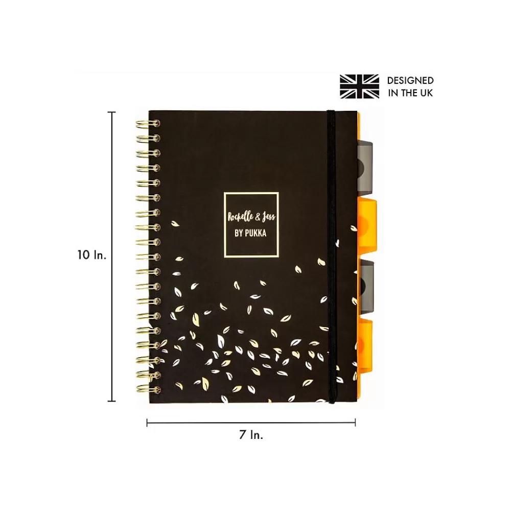 Pukka Pad Subject Notebooks<Rochelle & Jess 5-Subject Subject Notebooks, 6.9" x 9.8", College Ruled, 100 Sheets, Assorted Colors, 3/Pk (9447-ROC)
