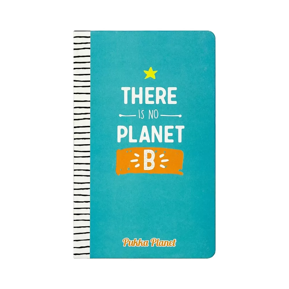 Pukka Pad Composition Notebooks<There Is No Planet B Notebook, 5.28" x 8.46", Wide-Ruled, 96 Sheets, Blue (9703-SPP)