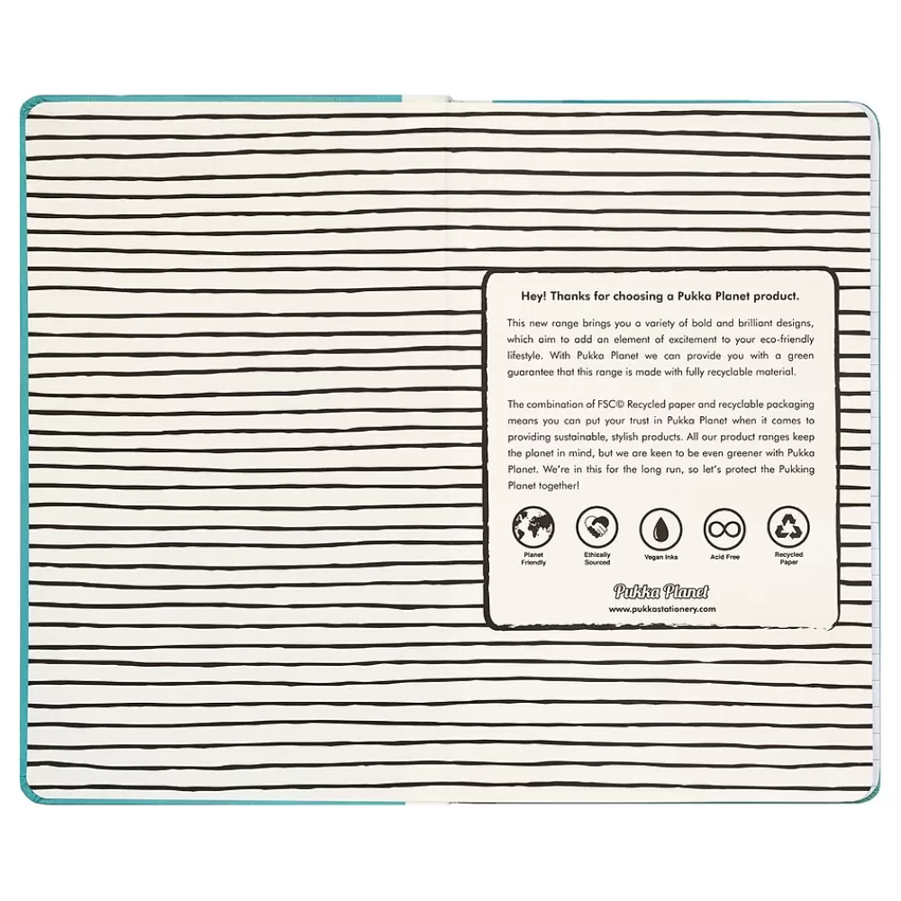 Pukka Pad Composition Notebooks<There Is No Planet B Notebook, 5.28" x 8.46", Wide-Ruled, 96 Sheets, Blue (9703-SPP)