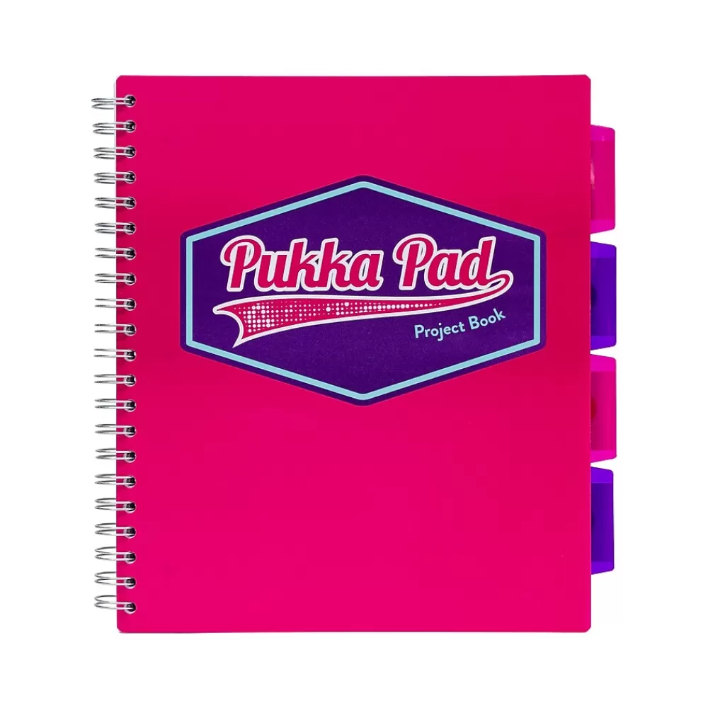 Pukka Pad Subject Notebooks<Vision 5-Subject Notebooks, 8.5" x 11", Ruled, 100 Sheets, Deep Pink, 3/Pack (8866(PK)-VIS)