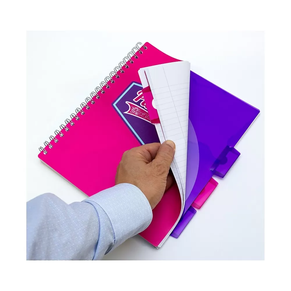 Pukka Pad Subject Notebooks<Vision 5-Subject Notebooks, 8.5" x 11", Ruled, 100 Sheets, Deep Pink, 3/Pack (8866(PK)-VIS)