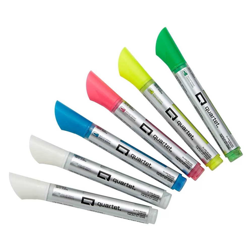 Quartet Markers<Dry Erase Markers, White/Neon Pink/Neon Green/Neon Blue/Neon Yellow, 6/Pack (79559Q)