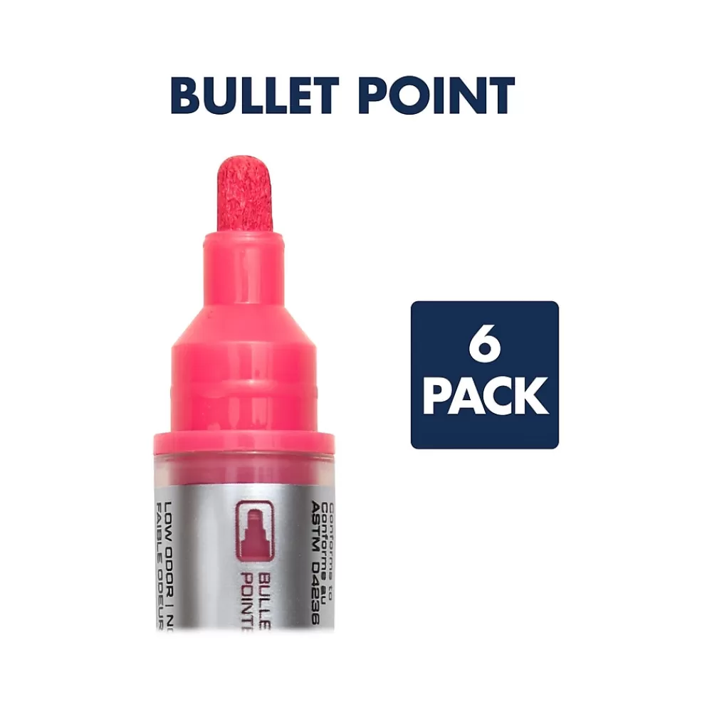 Quartet Markers<Dry Erase Markers, White/Neon Pink/Neon Green/Neon Blue/Neon Yellow, 6/Pack (79559Q)