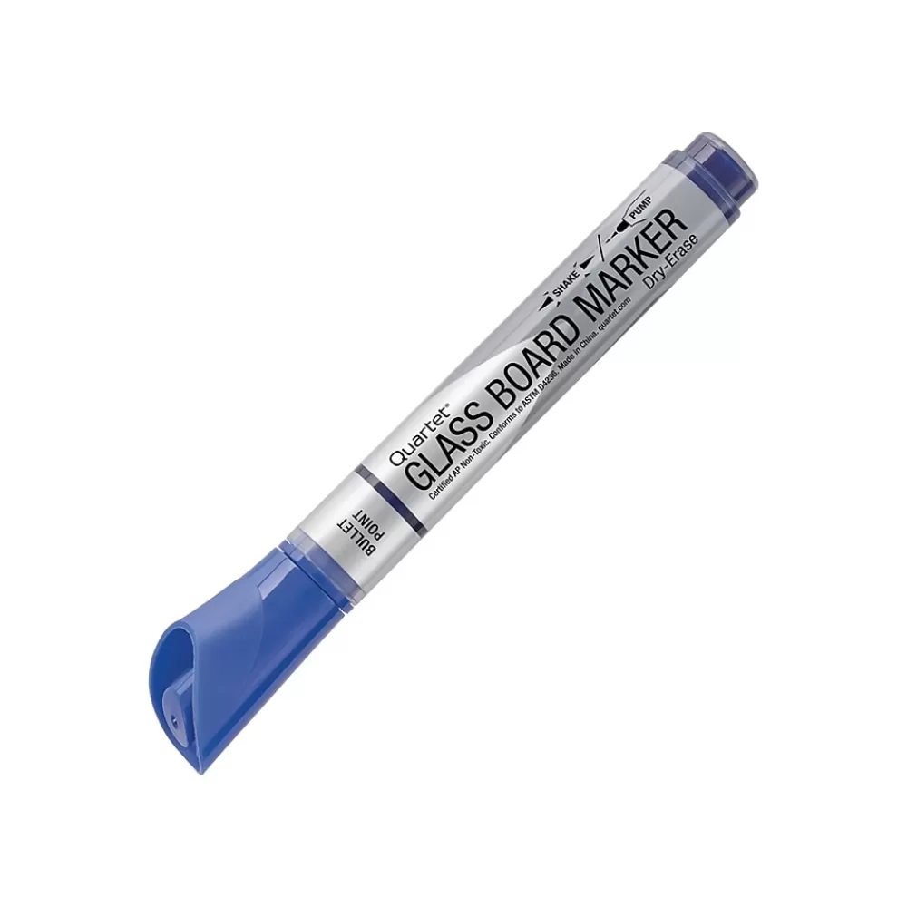 Quartet Markers<Glass Board Dry Erase Markers, Bullet Tip, Assorted, 4/Pack (79552)