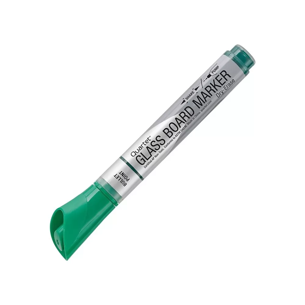 Quartet Markers<Glass Board Dry Erase Markers, Bullet Tip, Assorted, 4/Pack (79552)