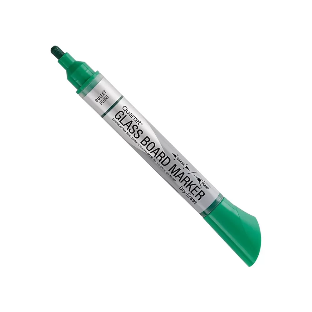 Quartet Markers<Glass Board Dry Erase Markers, Bullet Tip, Assorted, 4/Pack (79552)