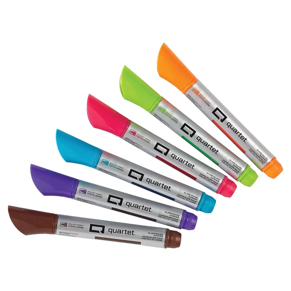 Quartet Markers<Premium Dry Erase Markers, Bullet Tip, Assorted Color Inks, 6/Pack (79556)