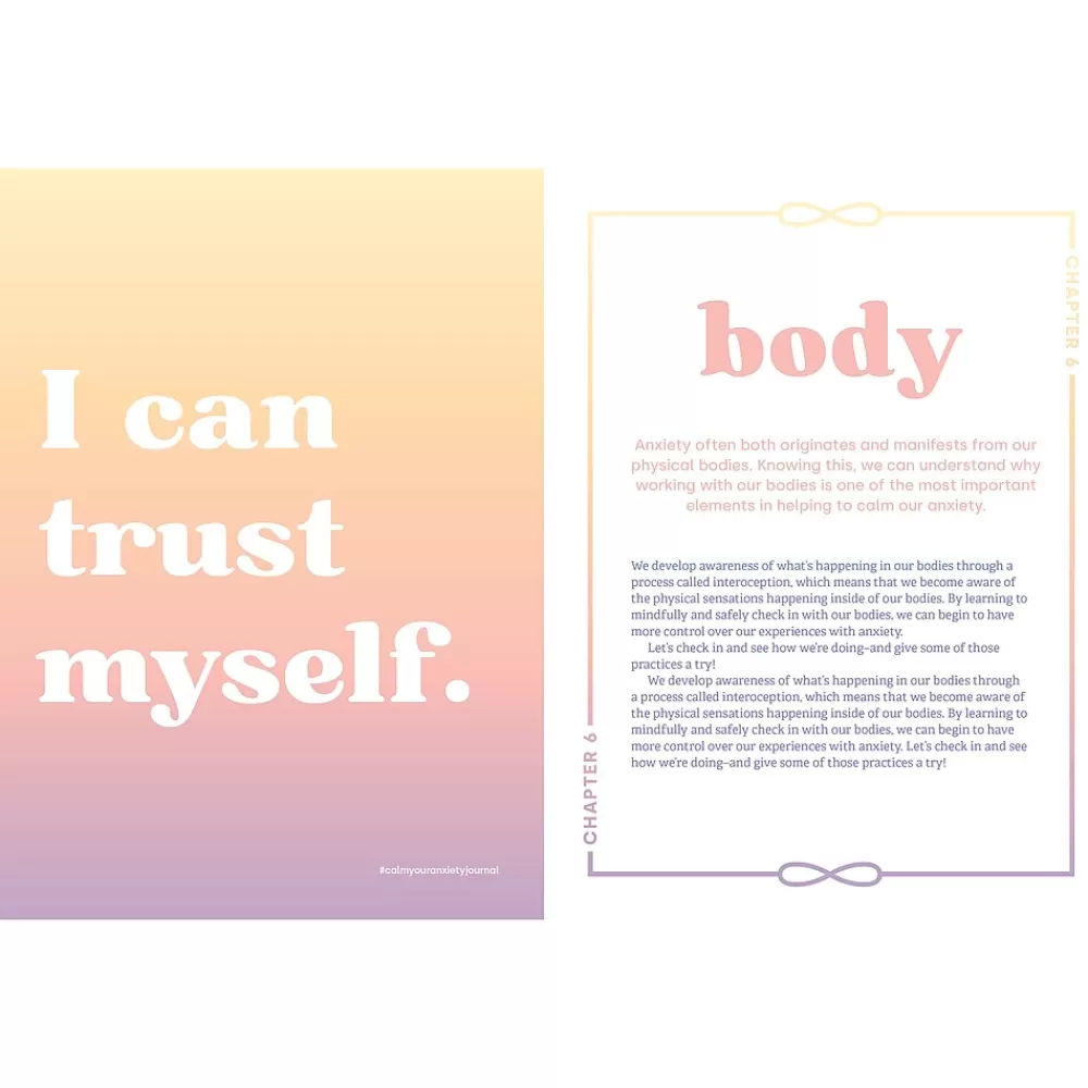 Quarto Journals<Calm Your Anxiety Guided Journal, Hardcover, 6.27" x 8.25", College Ruled, Blue, 160 Pages (9781631068157)