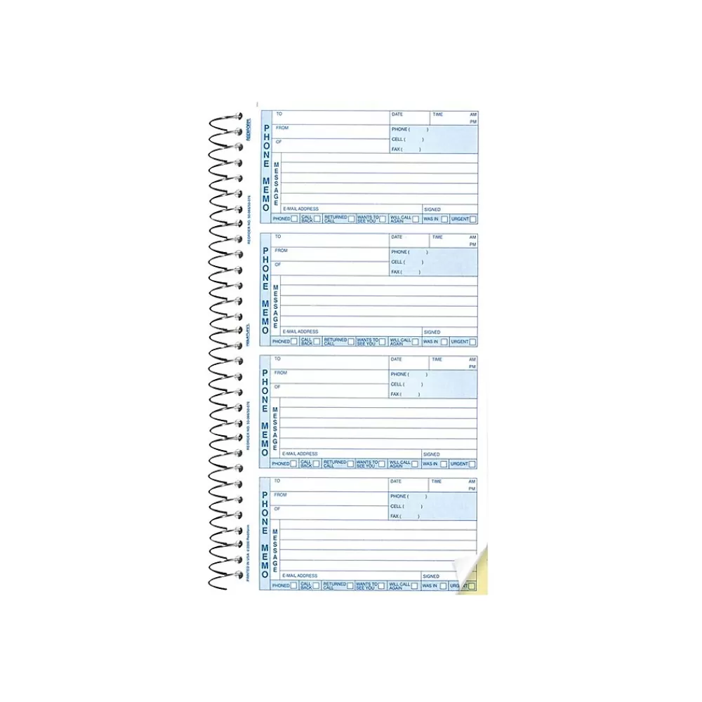 Rediform Notepads<Phone Message Pad, 3" x 5", White/Blue, 100 Sheets/Pad (50076)