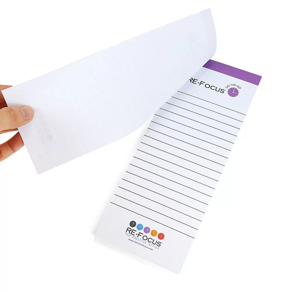 RE-FOCUS THE CREATIVE OFFICE Notepads<on the GO Notepad, 3.5" x 9", College Ruled, 50 Sheets/Pad, 3 Pads/Pack (83001)