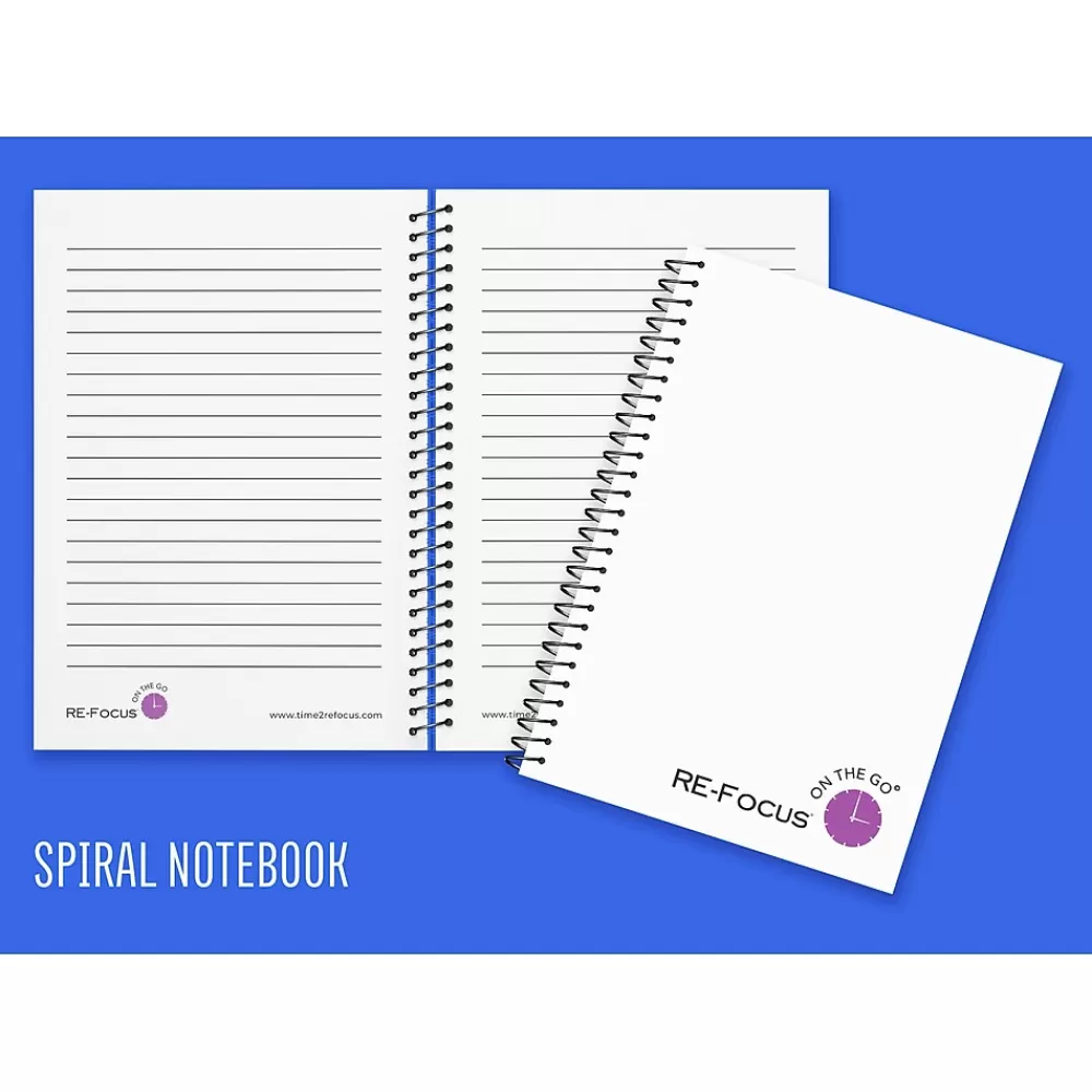 RE-FOCUS THE CREATIVE OFFICE Notepads<on the GO Notepad, 6" x 8", College Ruled, White, 142 Sheets/Pad (88002)