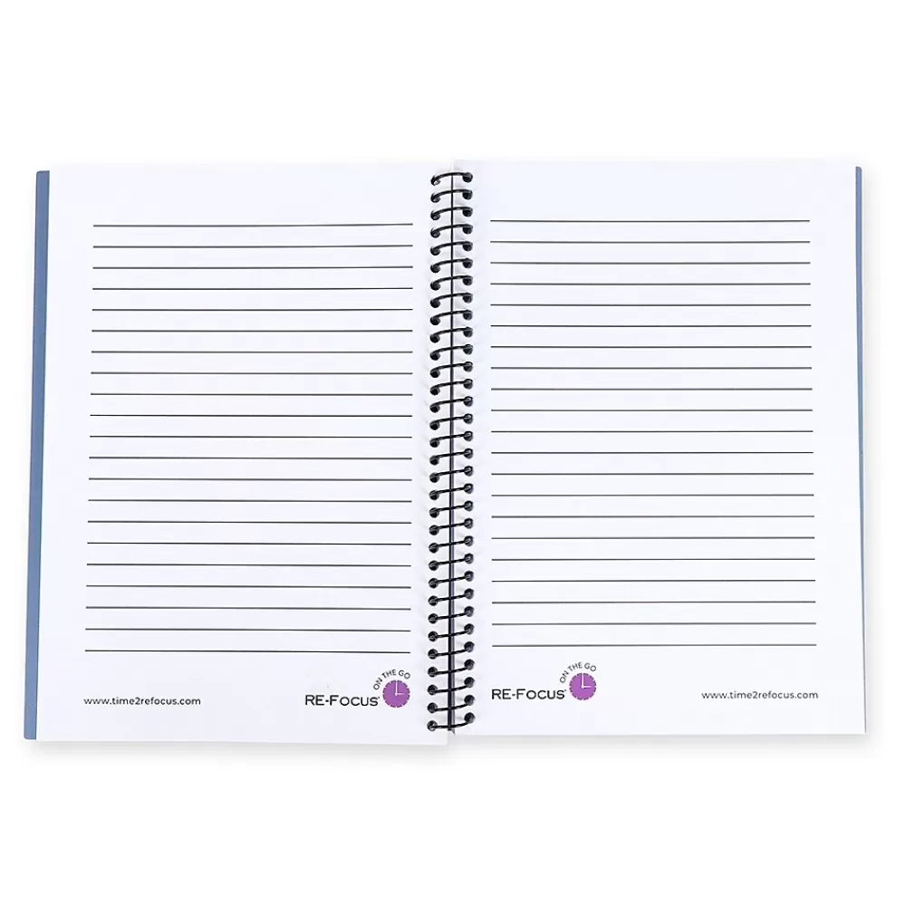 RE-FOCUS THE CREATIVE OFFICE Notepads<on the GO Notepad, College Ruled, Black, 142 Sheets/Pad (88001)