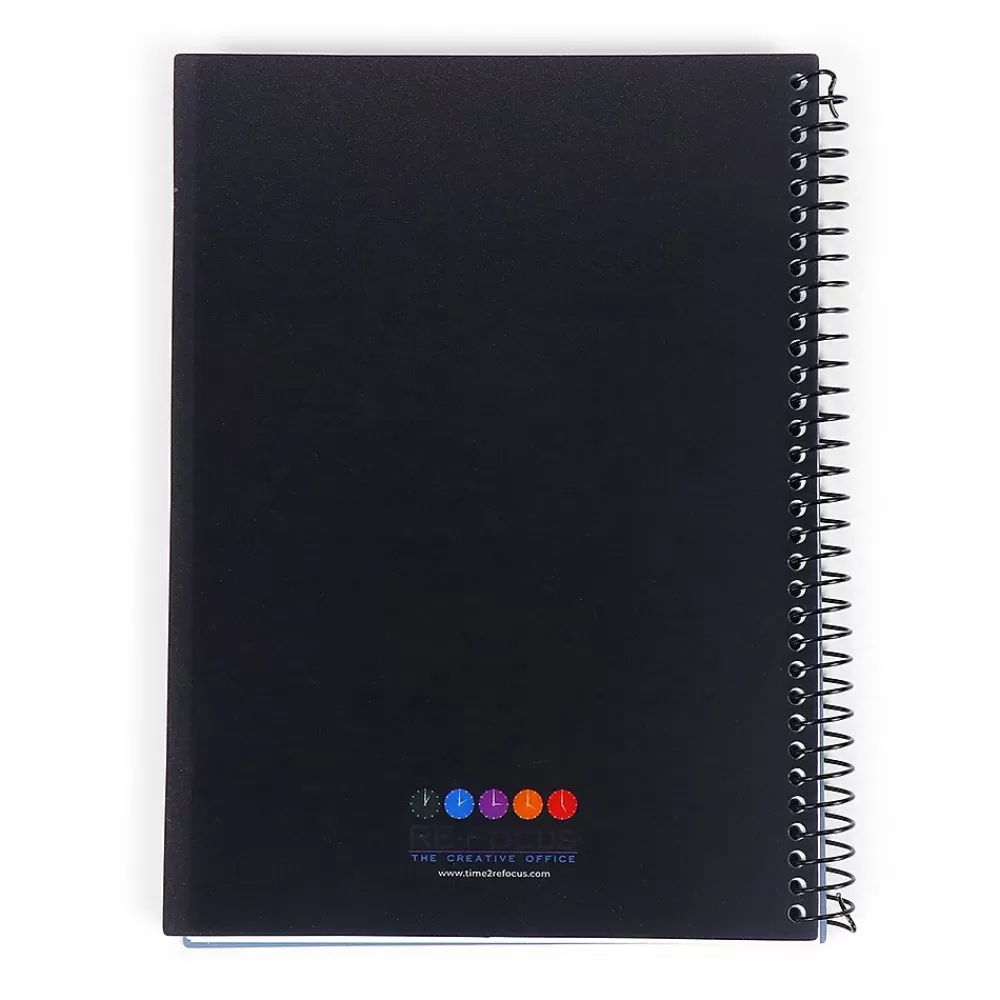 RE-FOCUS THE CREATIVE OFFICE Notepads<on the GO Notepad, College Ruled, Black, 142 Sheets/Pad (88001)