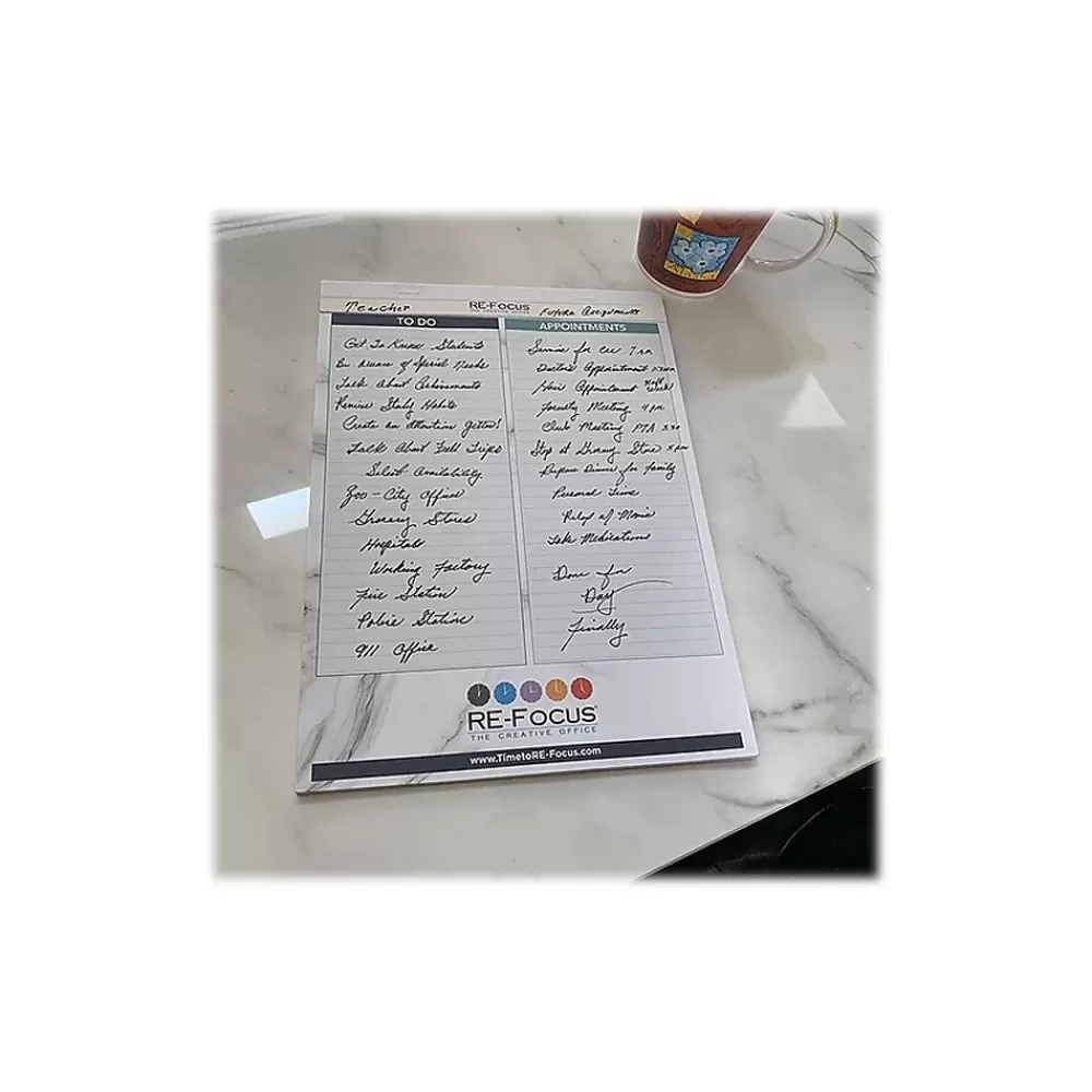 RE-FOCUS THE CREATIVE OFFICE Notepads<Premium Legal Pad, Ruled, 8.5" x 11.75", Blue, 30 Sheets/Pad, 2 Pads (40001)