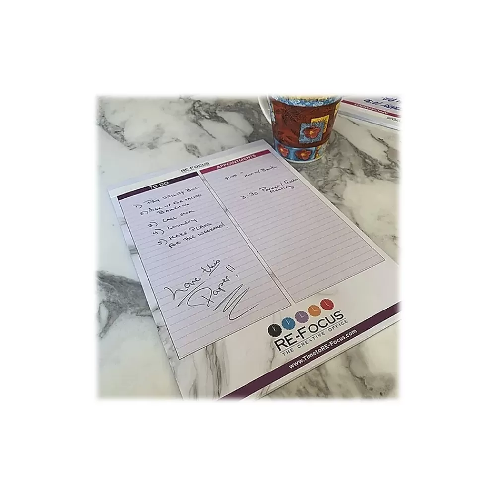 RE-FOCUS THE CREATIVE OFFICE Notepads<Premium Legal Pad, Ruled, 8.5" x 11.75", Pink, 30 Sheets/Pad, 2 Pads (40002)