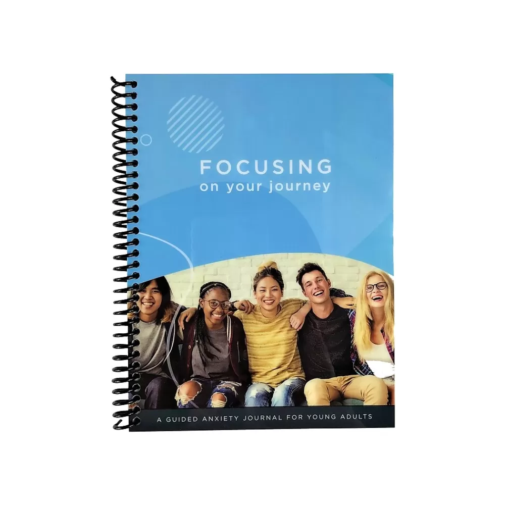 RE-FOCUS THE CREATIVE OFFICE Journals<Young Adult Guided Anxiety Journal, 6" x 8", Blue (70003)
