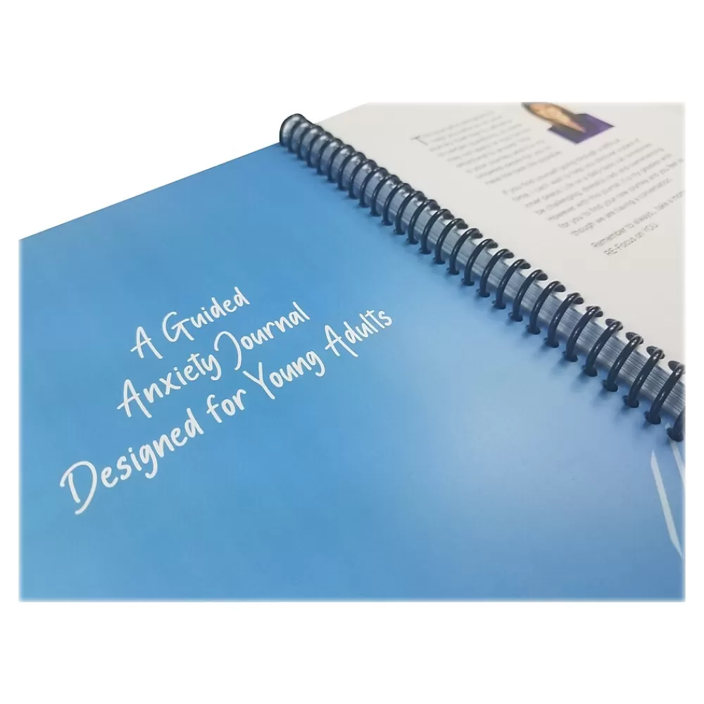 RE-FOCUS THE CREATIVE OFFICE Journals<Young Adult Guided Anxiety Journal, 6" x 8", Blue (70003)