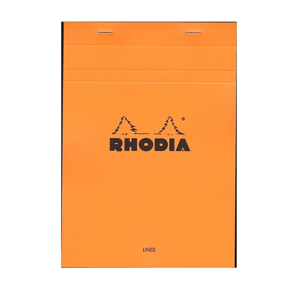 Rhodia Notepads<Classic French Paper Pads Ruled With Margin 6 In. X 8 1/4 In. Orange [Pack Of 4] (4PK-16600)