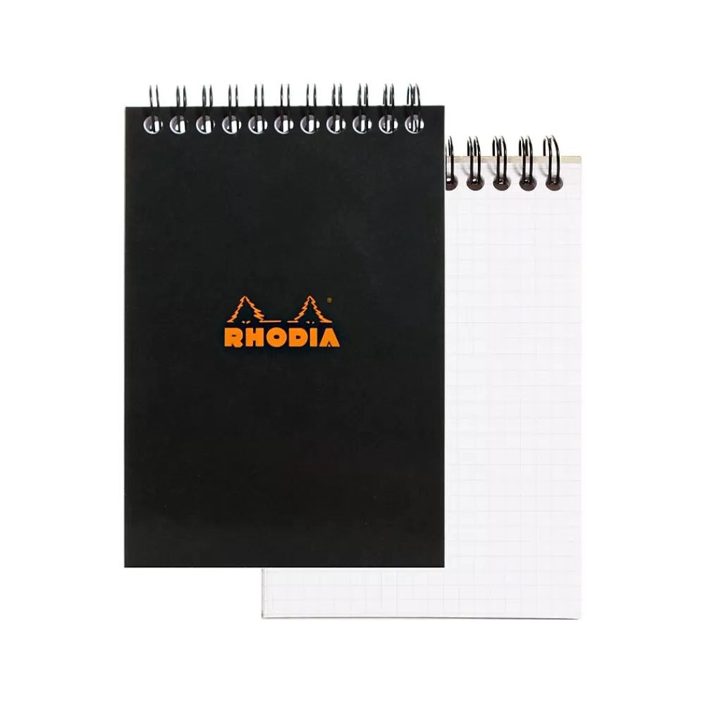 Rhodia Notepads<Wirebound Notebooks Graph 4 In. X 6 In. Black [Pack Of 5] (5PK-135009)