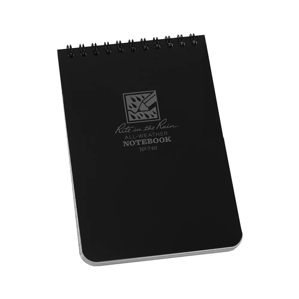 Rite In The Rain Notebooks<All-Weather Pocket Notebook, 4" x 6", 50 Sheets, Black (746)