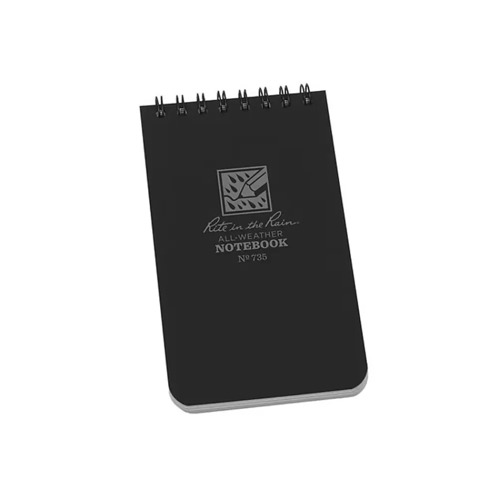 Rite In The Rain Notebooks<All-weather 1-Subject Pocket Notebook, 3" x 5", Graph Ruled, 50 Sheets, Black (735)