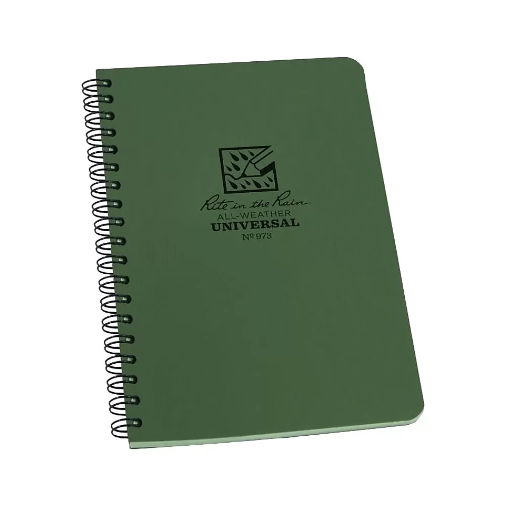 Rite In The Rain Notebooks<All-Weather 1-Subject Pocket Notebook, 4.88" x 7", Graph Ruled, 32 Sheets, Green (973)