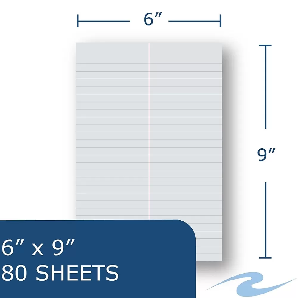Roaring Spring Paper Products Notepads<Roaring Spring Enviroshades Steno Notebook, 6" x 9", 80 Sheets/Pad, Gregg Ruled, Recycled Gray Paper, 4 Books/Pk (12274)