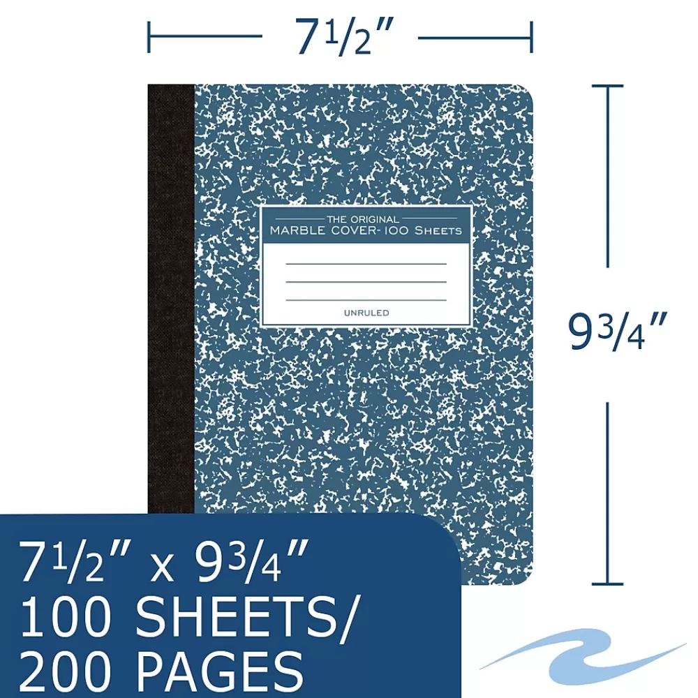 Roaring Spring Paper Products Composition Notebooks<Composition Notebooks, 9.75" x 7.5", 100 Sheets, Blue (77261)