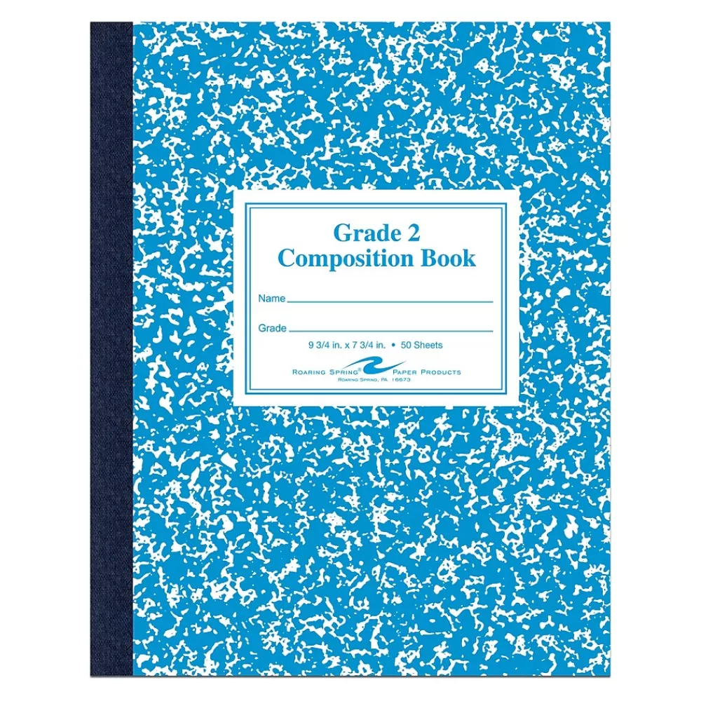 Roaring Spring Paper Products Composition Notebooks<Composition Notebooks, 7.75" x 9.75", Wide Ruled, 50 Sheets, Blue (ROA77921)