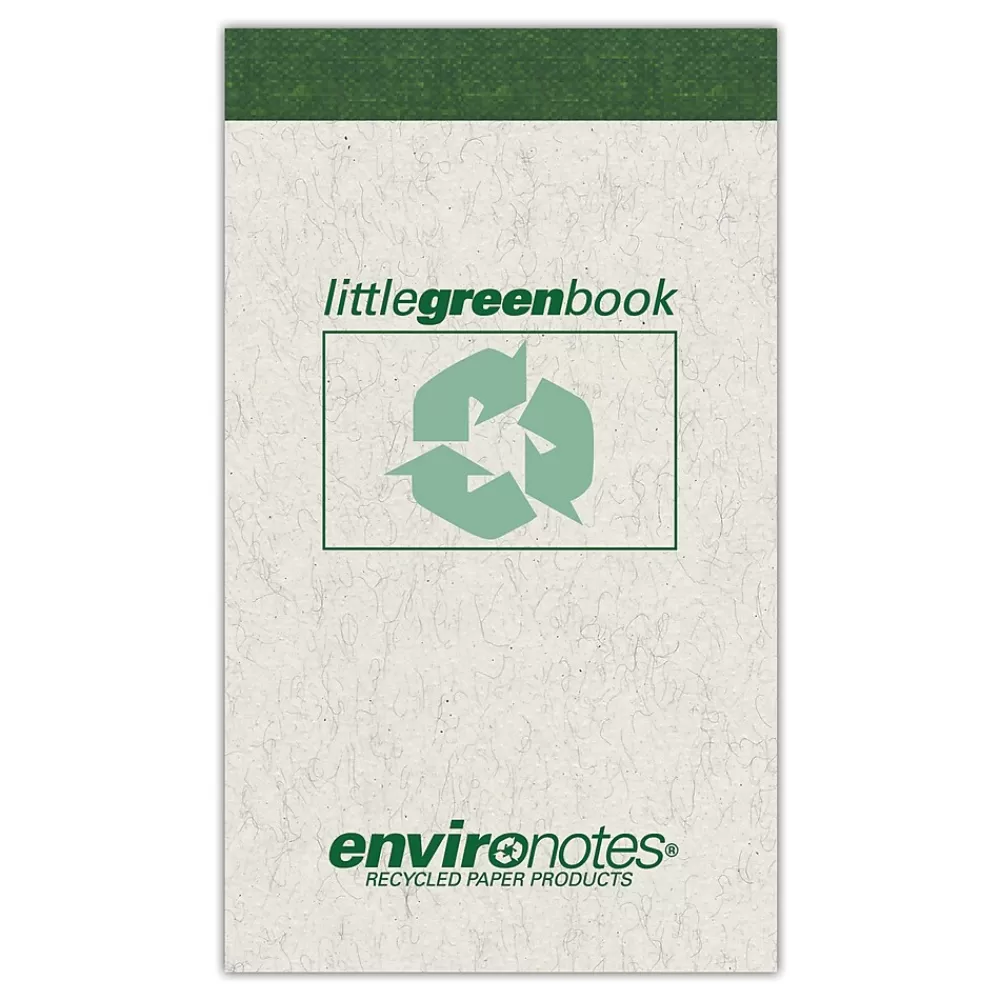 Roaring Spring Paper Products Notepads<Little Green Book, Gray Cover, Narrow Ruled, 3 x 5, White Paper, 60 Sheets