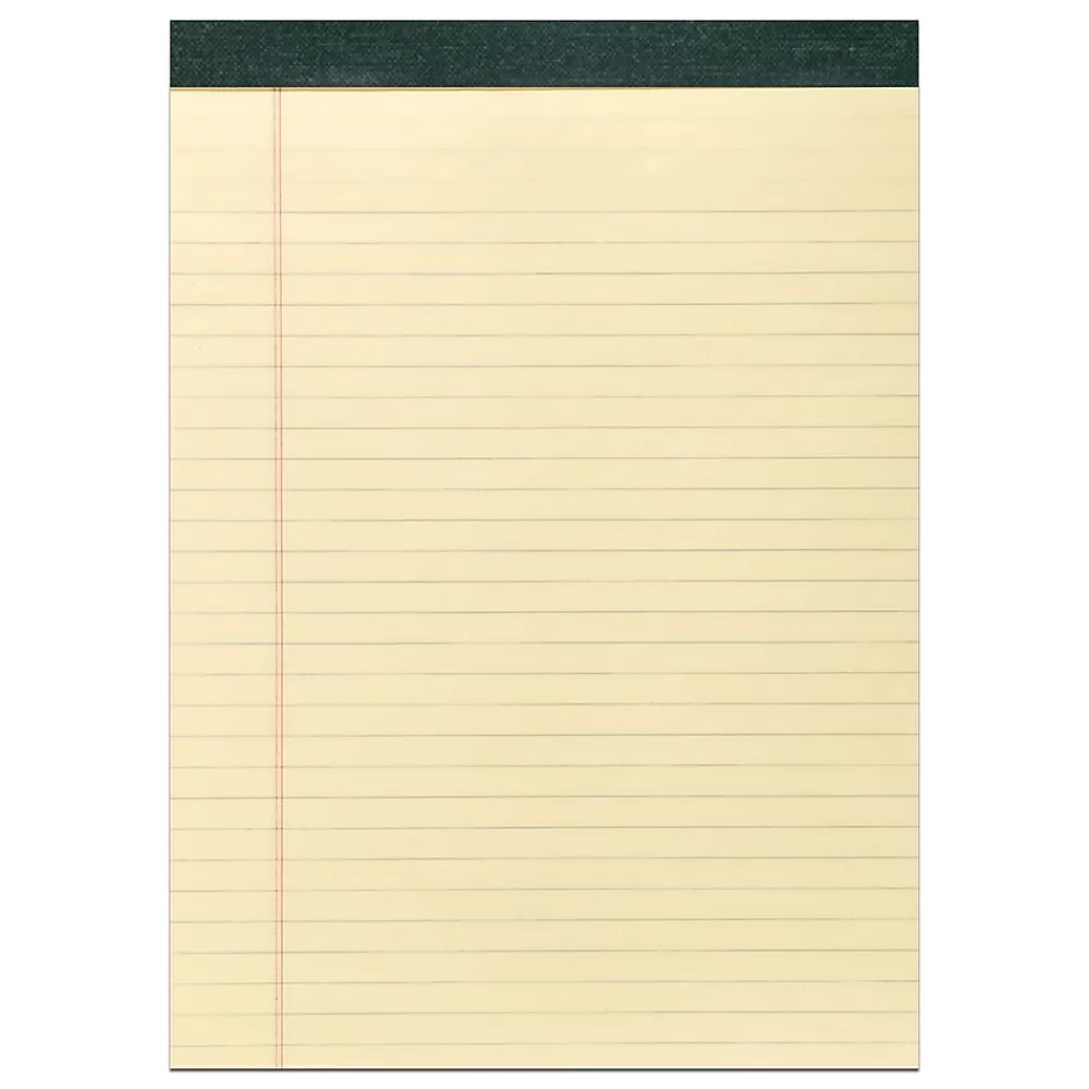 Roaring Spring Paper Products Notepads<Recycled Legal Pad, 8.5" x 11.75", 40 Sheets/Pad, Canary (74712)