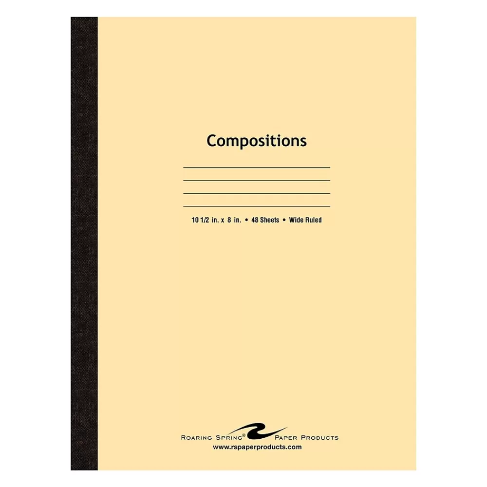 Roaring Spring Paper Products Composition Notebooks<1-Subject Composition Notebook, 8" x 10.5", Wide Ruled, 48 Sheets, Assorted Color (ROA77501)