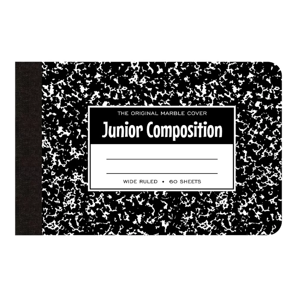 Roaring Spring Paper Products Composition Notebooks<1-Subject Composition Notebooks, 7.5" x 4.875", Wide Ruled, 60 Sheets, Black (77122)